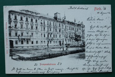 AK Fürth / 1903 / Promenadestrasse / Gebäudeansicht Architektur